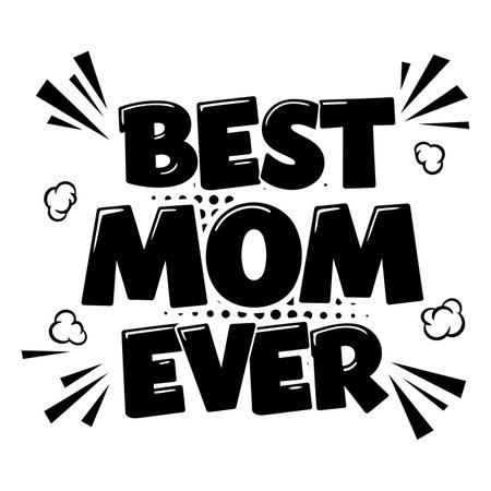 Bold, comic-style graphic design perfect for Mother's Day marketing, social media posts, or print media.  Use for advertising, invitations, or posters.のイラスト素材