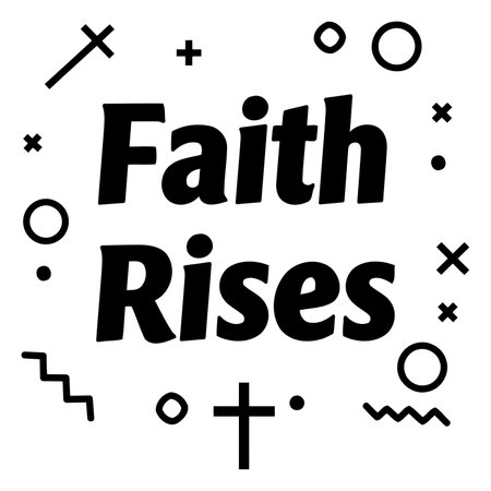 Bold, motivational graphic design, perfect for faith-based marketing, social media posts, or inspirational posters.のイラスト素材