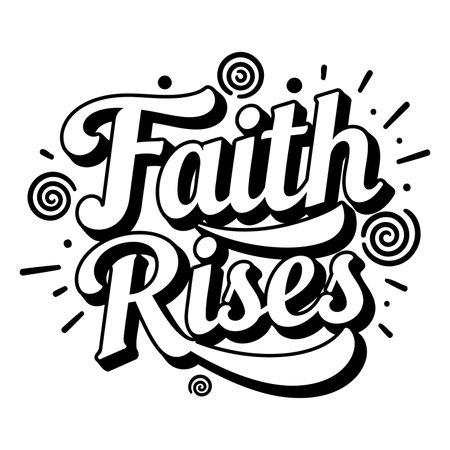 Bold, inspirational typography graphic.  Suitable for faith-based marketing, social media posts, or motivational prints.のイラスト素材