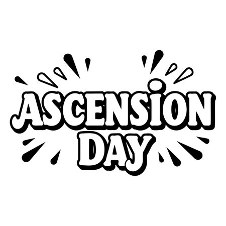 Bold, stylized graphic of Ascension Day, suitable for religious or historical projects. Ideal for print or digital use.のイラスト素材