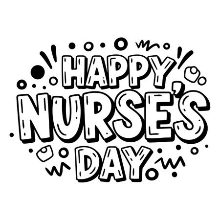 Bold, stylized graphic perfect for celebrating nurses.  Use for social media posts, greeting cards, or marketing materials.のイラスト素材