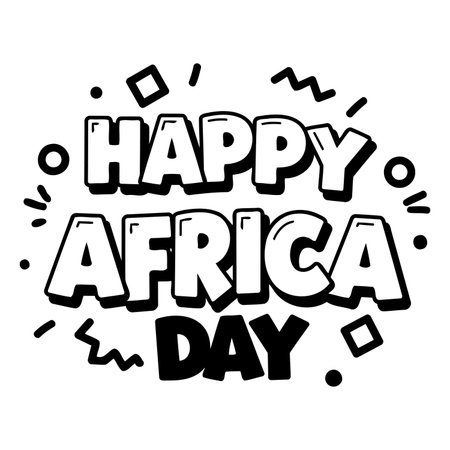 Bold, stylized graphic for Happy Africa Day.  Suitable for marketing or social media.のイラスト素材