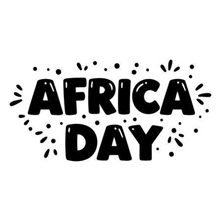 Bold, fun graphic design of "Africa Day" perfect for marketing or educational materials; use for posters, social media, or merchandise.のイラスト素材