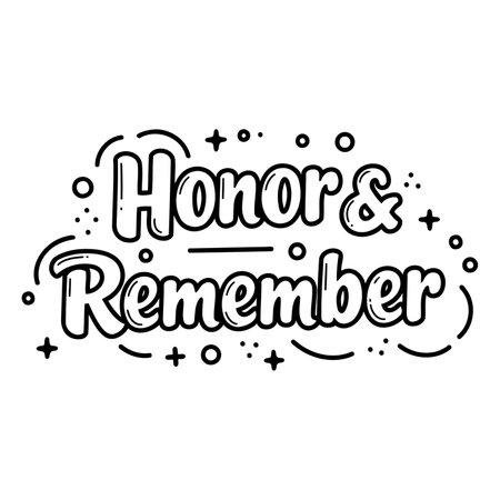 Stylish, black and white, hand-drawn quote graphic perfect for commemorating, memorializing, or inspirational uses.  Ideal for posters, merchandise, and social media.のイラスト素材