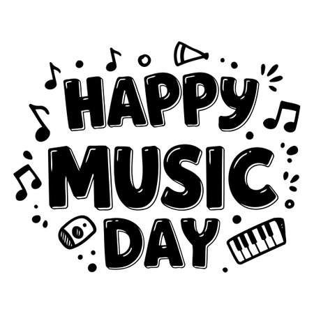 Happy Music Day Graphicのイラスト素材