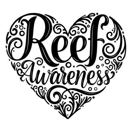 Heart-shaped Reef Awareness Designのイラスト素材