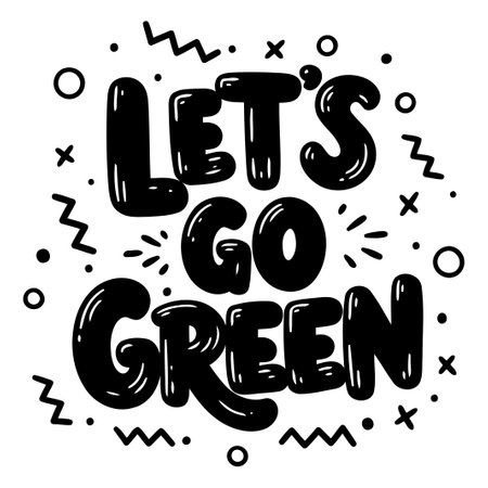 Let's Go Green Typography Graphicのイラスト素材