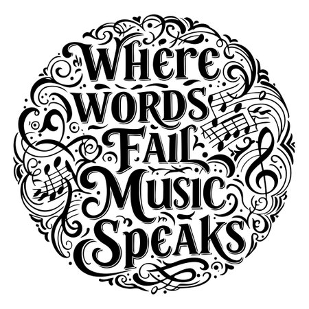 Motivational Quote Graphic. Musicのイラスト素材