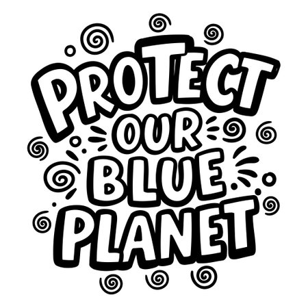 Protect Our Blue Planet Graphicのイラスト素材