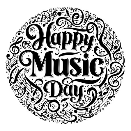 Happy Music Day Graphic Designのイラスト素材