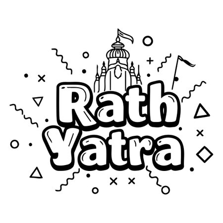 Rath Yatra Festival Graphic Designのイラスト素材