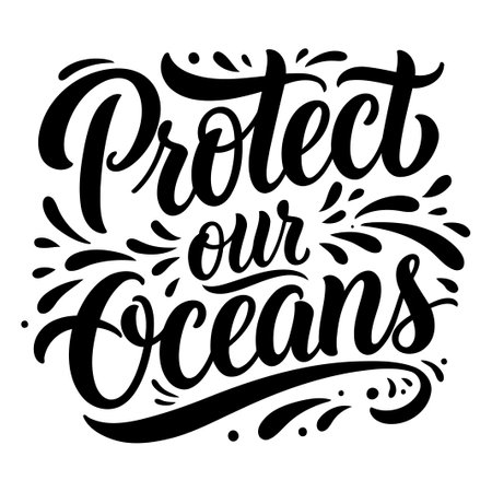 Protect Our Oceans Inspirational Graphicのイラスト素材