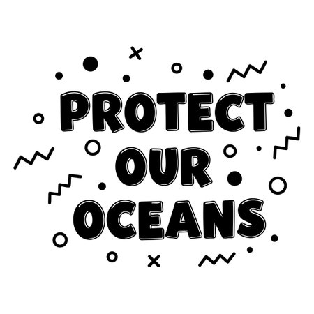 Protect Our Oceans Bold Typography Graphicのイラスト素材