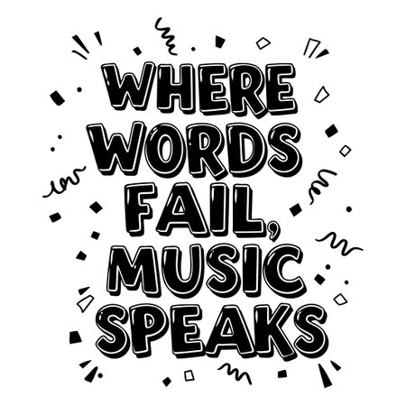 Motivational quote graphic for music-themed stockのイラスト素材