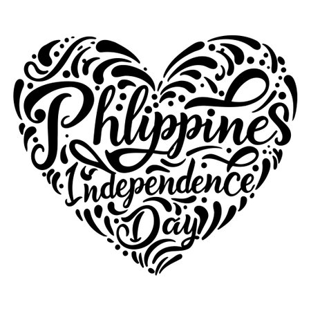 Philippines Independence Day Heart Designのイラスト素材
