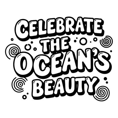 Celebrate Ocean Beauty. Bold Graphic Designのイラスト素材