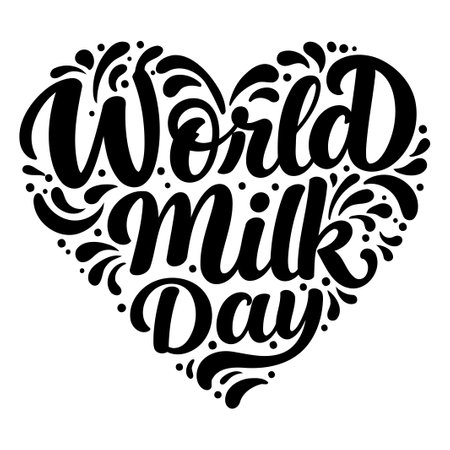 World Milk Day Heart Designのイラスト素材