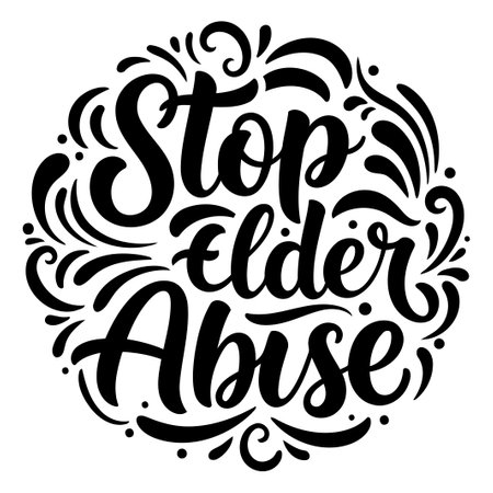 Stop Elder Abuse Motivational Graphicのイラスト素材
