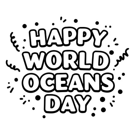 Happy World Oceans Day Graphicのイラスト素材