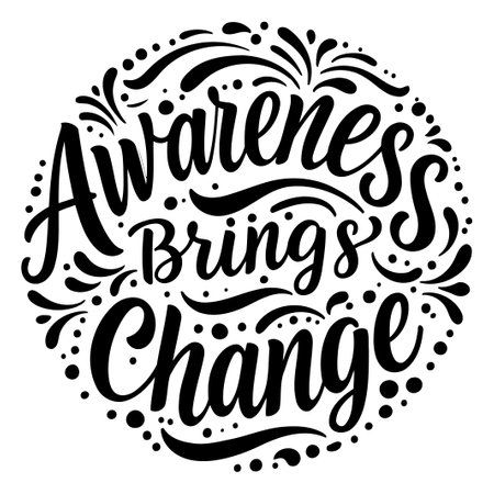 Motivational quote graphic: Awareness brings changeのイラスト素材