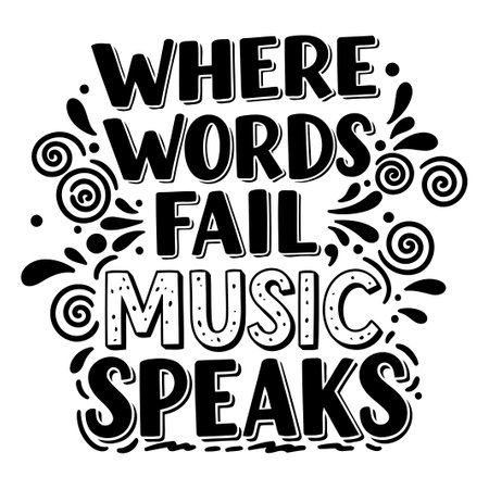 Motivational quote graphic for music loversのイラスト素材