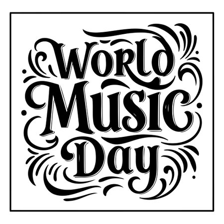 World Music Day Typographic Designのイラスト素材