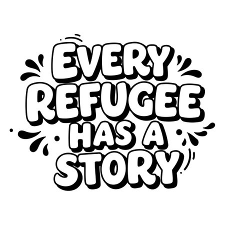 Refugee Quote Graphic. Bold Typographyのイラスト素材