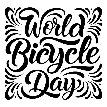 World Bicycle Day Typography Designのイラスト素材
