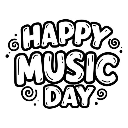 Happy Music Day Graphicのイラスト素材