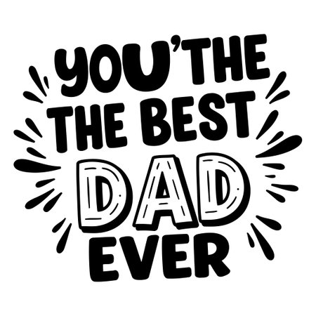 Black and white typography design for Father's Day.のイラスト素材