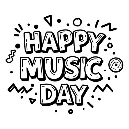 Happy Music Day Graphicのイラスト素材
