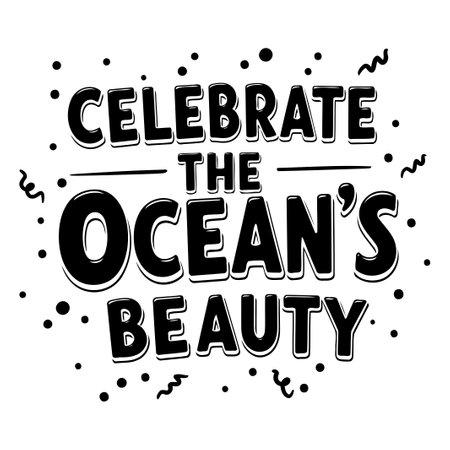 Ocean Beauty Typography Graphicのイラスト素材