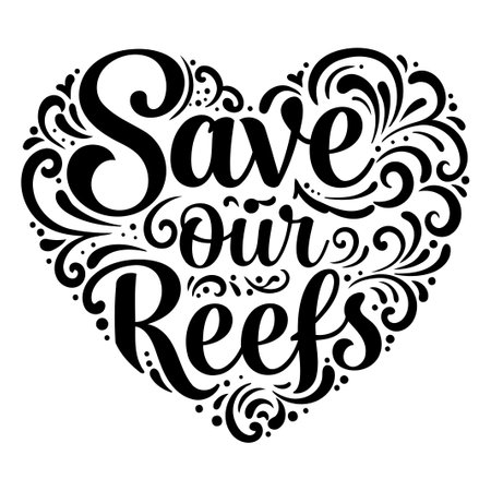 Save Our Reefs Heart Designのイラスト素材