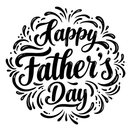 Happy Father's Day Calligraphy Designのイラスト素材