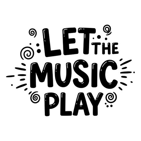 Let the Music Play Graphic Designのイラスト素材