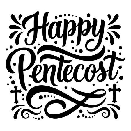 Happy Pentecost Letteringのイラスト素材