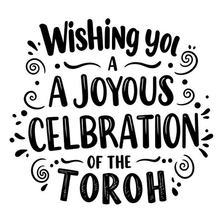 Wishing You a Joyous Torah Celebrationのイラスト素材