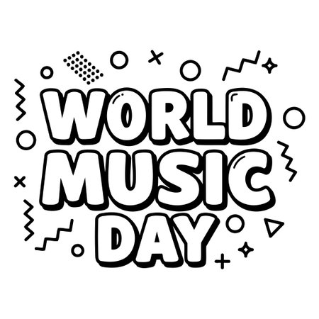 World Music Day Graphic. Bold Typographyのイラスト素材