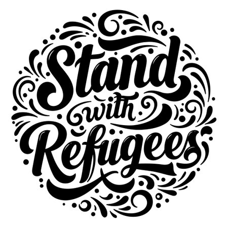 Stand with Refugees Typography Designのイラスト素材