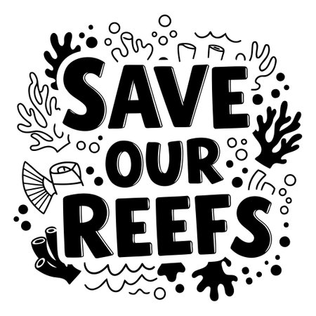Save Our Reefs Graphic Design for Environmental Awareness Campaignsのイラスト素材