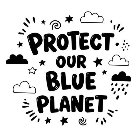 Protect Our Blue Planet Graphic Designのイラスト素材