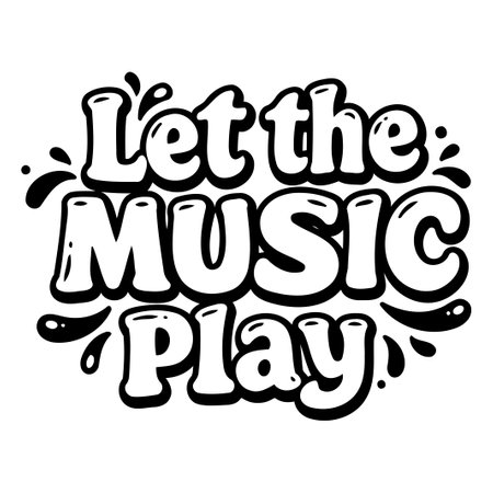 Let the Music Play Graphic Designのイラスト素材