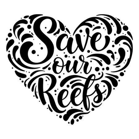 Save Our Reefs Heart Designのイラスト素材