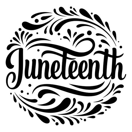 Juneteenth Decorative Letteringのイラスト素材