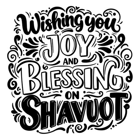 Shavuot Wishing Joy and Blessing Designのイラスト素材