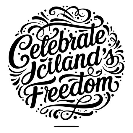 Black and white circular lettering design.のイラスト素材