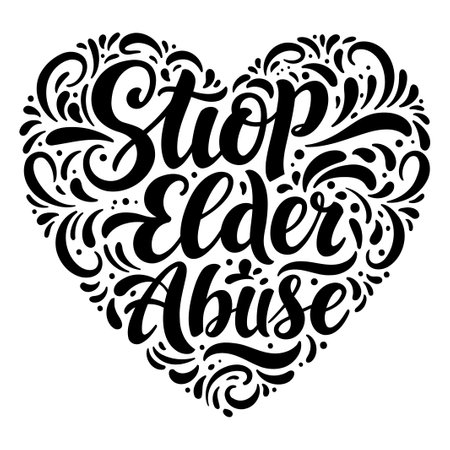 Stop Elder Abuse Heart Designのイラスト素材