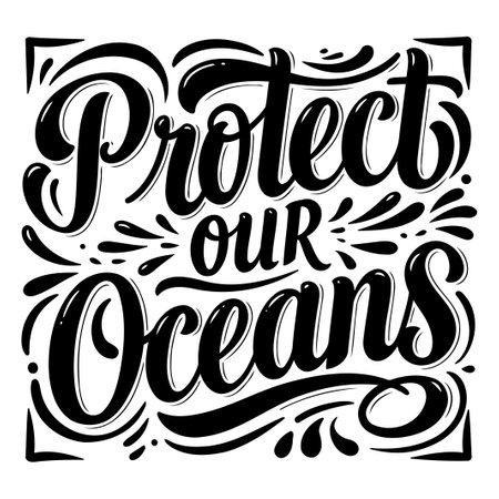 Protect Our Oceans Typography Graphicのイラスト素材