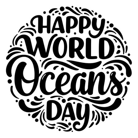 Happy World Oceans Day Graphicのイラスト素材