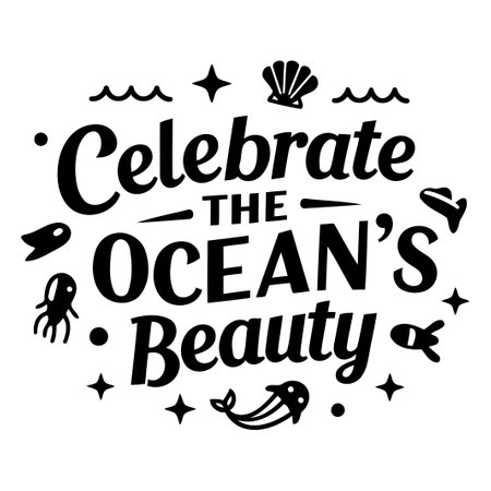 Ocean Beauty Typography Designのイラスト素材